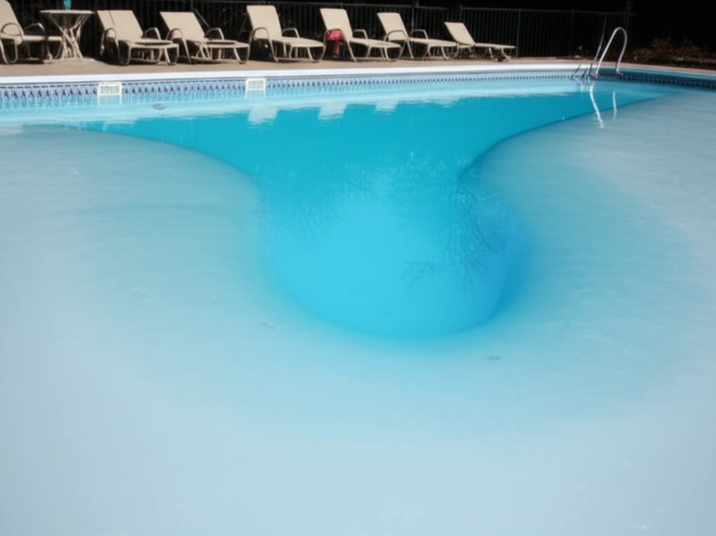 A time-lapse image showing the clear and ice-free section of a pool slowly expanding outwards over a few weeks due to th
